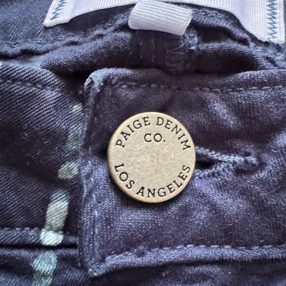 Paige Jeans Womens 27 Blue Verdugo Ultra Skinny Drip Print Stretch Denim Pants - Picture 10 of 14